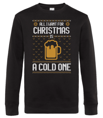 All I want for Christmas is a cold one - Männer Standard Pullover - Schwarz - Vorne