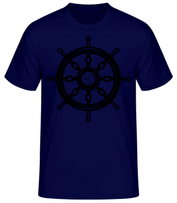 Wheel Black/White - Männer Basic T-Shirt - Marine - Vorne
