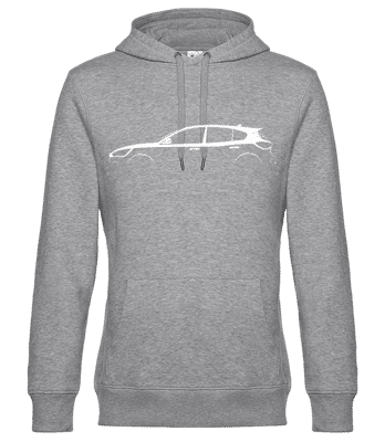 'Ford Focus ST MK IV' Silhouette - Pánská standardní mikina s kapucí - Melírově šedá - Napřed