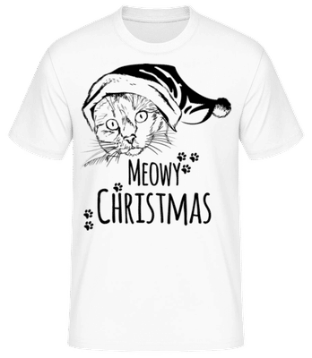 Meowy Christmas Noir - T-shirt standard Homme - Blanc - Devant