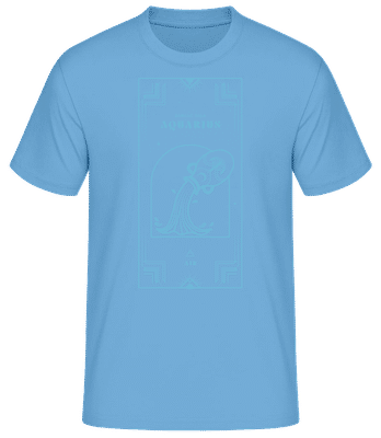 Art Deco Zodiac Sign Aquarius - Camiseta básica para hombre - Azul claro - delante
