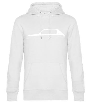 'Peugeot 205 GTI' Silhouette - Pánska štandardná mikina s kapucňou - Biela - Predné