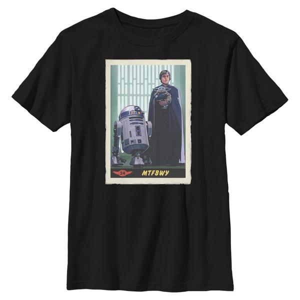 Aperçu: Star Wars - The Mandalorian - Luke Skywalker Training Begins Card - Enfant T-shirt - Noir - Devant