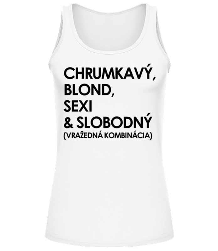 Náhľad: Chrumkavý Blond Sexi A Slobodný - Dámske tielko - Biela - Predné