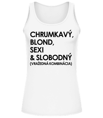 Chrumkavý Blond Sexi A Slobodný - Dámske tielko - Biela - Predné