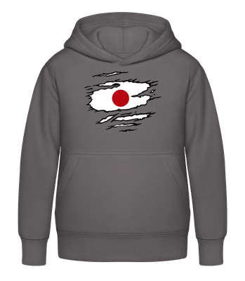 Ripped Flag Japan - Kid's Hoodie - Anthracite - Front