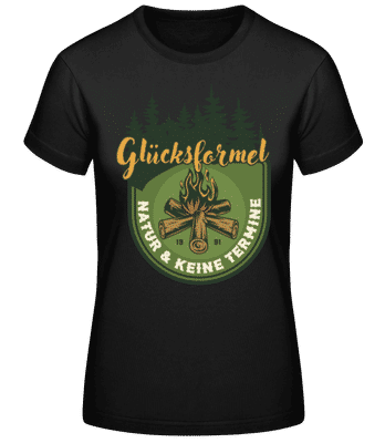 Glücksformel - Frauen Basic T-Shirt - Schwarz - Vorne
