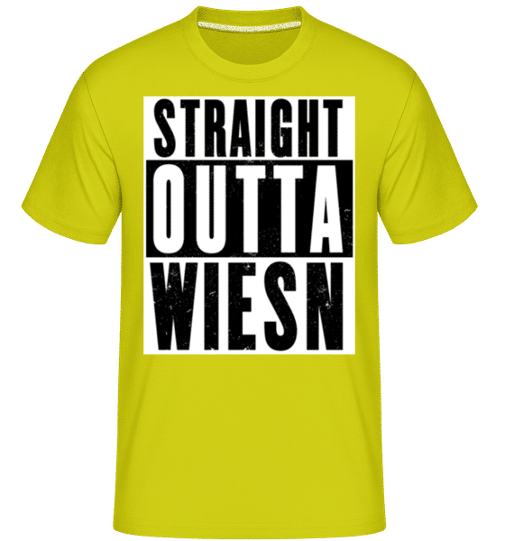Preview: Straight Outta Wiesn white -  Shirtinator Men's T-Shirt - Lime - Front