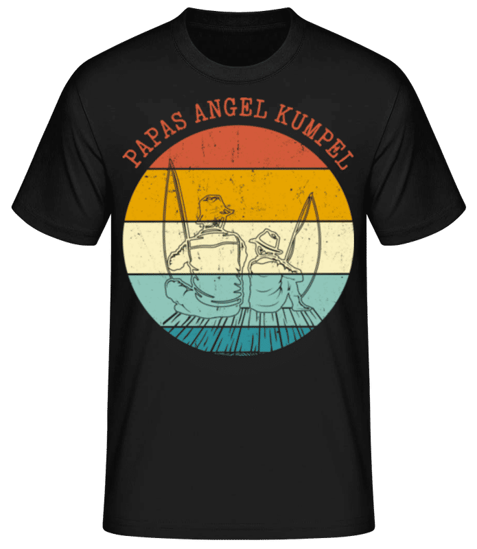 Vorschau: Papas Angel Kumpel - Männer Basic T-Shirt - Schwarz - Vorne