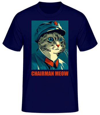 Chairman Meow - Men's B&C T-Shirt - Navy - Front