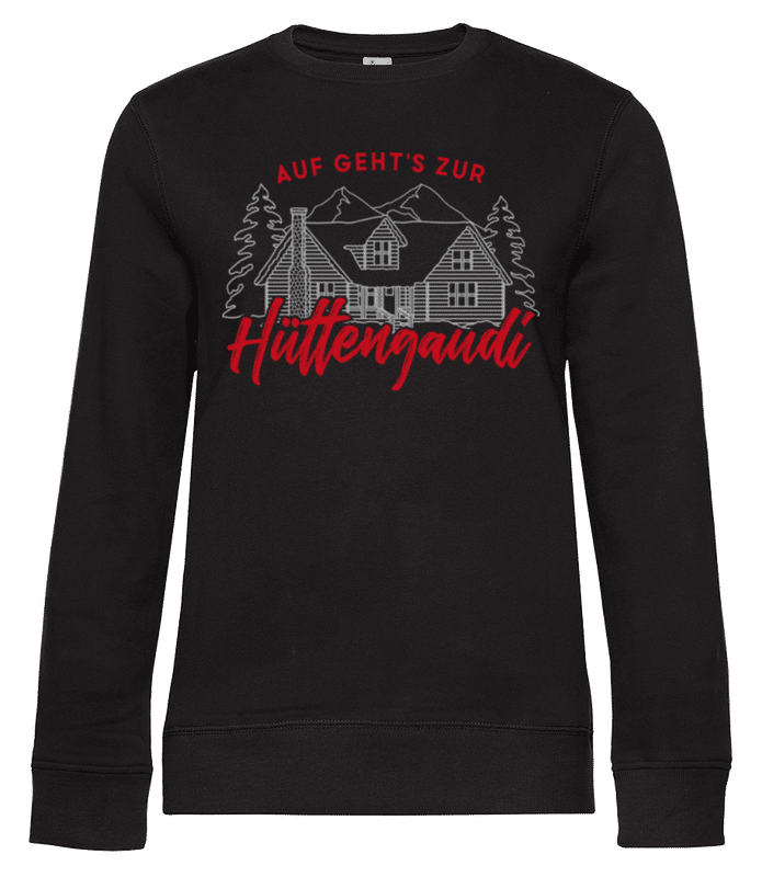 Vorschau: Auf Geht's Zur Hüttengaudi - Frauen Standard Pullover - Schwarz - Vorne