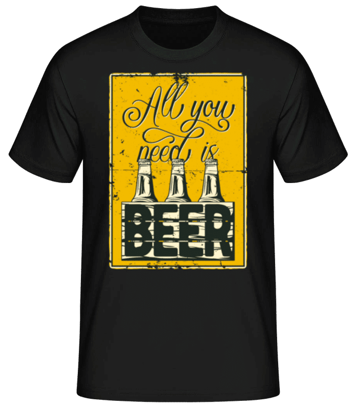 Preview: All You Need Is Beer Sign - Men's Basic T-Shirt - Black - Front
