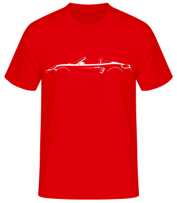 'Porsche 718 Boxster 982' Silhouette - Pánské basic tričko - Červená - Napřed