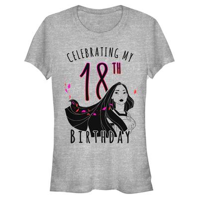 Disney - Pocahontas - Pocahontas Poca Birthday 18 - Femme T-shirt - Gris chiné - Devant