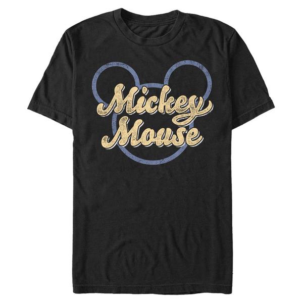 Aperçu: Disney Classics - Mickey Mouse - Mickey Script - Homme T-shirt - Noir - Devant