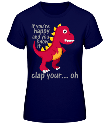 T-Rex Clap Vy Hands - Dámské basic tričko - Namořnická modrá - Napřed