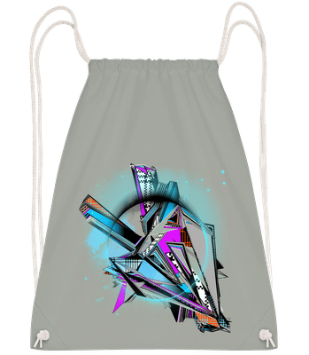 Geometry Graffiti - Drawstring batoh so šnúrkami - Antracit - Predné