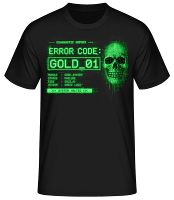Y2K Error Code Gold 01 - T-shirt homme B&C - Noir - Devant