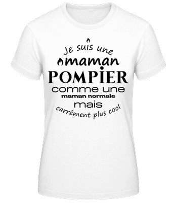 Maman Pompier Cool - T-shirt standard Femme - Blanc - Devant