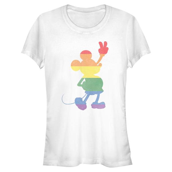 Aperçu: Disney Classics - Mickey Mouse - Mickey Love Is Love Pride - Pride - Femme T-shirt - Blanc - Devant Aperçu: Disney Classics - Mickey Mouse - Mickey Love Is Love Pride - Pride - Femme T-shirt - Blanc - Devant