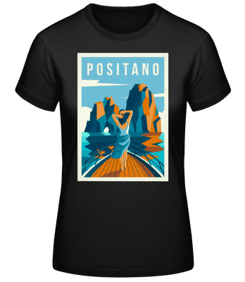 Positano - Frauen Basic T-Shirt - Schwarz - Vorne