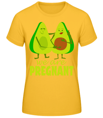Avocado Pregnant - Camiseta básica de mujer - Amarillo dorado - delante