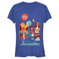 Disney - Winnie l'ourson - Skupina Pooh and Friends - Femme T-shirt - Bleu royal - Devant