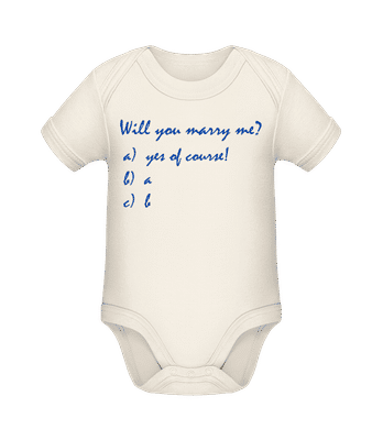 Will You Marry Me? Funny Answers - Organic Baby Body - Cream - Front