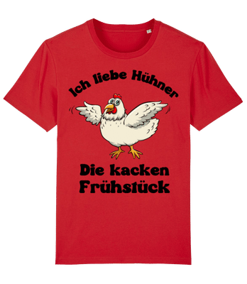 Hühner kacken Frühstück - Männer Bio T-Shirt Stanley Stella 2.0 - Rot - Vorne