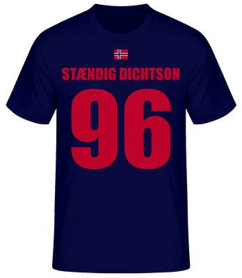 Norwegen Fußball Trikot Stændig Dichtson - Männer Basic T-Shirt - Marine - Vorne