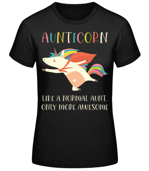 Aperçu: Aunticorn - T-shirt standard Femme - Noir - Devant