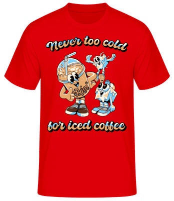 Iced Coffee Never Too Cold - Pánske basic tričko - Červená - Predné