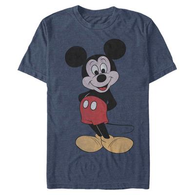 Disney - Mickey Mouse - Mickey Mouse 80s Mickey - Homme T-shirt - Bleu marine chiné - Devant
