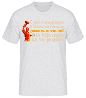 Beau Gosse Et Normand - T-shirt standard Homme - Gris chiné - Devant