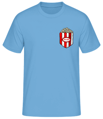 Pop-corn De Poche De Poitrine - T-shirt standard Homme - Bleu clair - Devant