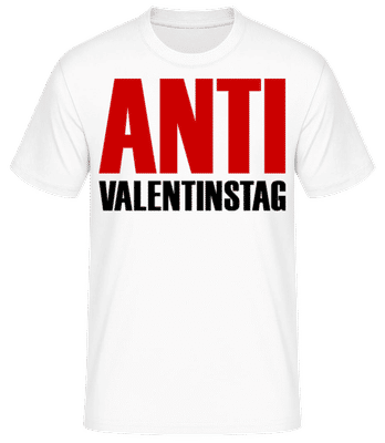 Anti Valentinstag Logo Fett - Männer Basic T-Shirt - Weiß - Vorne