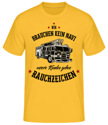 Unsere Kunden Geben Rauchzeichen - Männer Basic T-Shirt - Goldgelb - Vorne