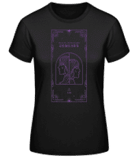 Art Déco Signe Astrologique Gémeaux - T-shirt standard Femme - Noir - Devant