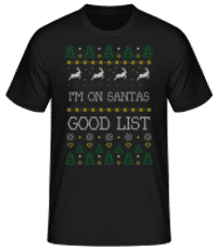 I Am On Santas Good List - Pánske basic tričko - Čierna - Predné