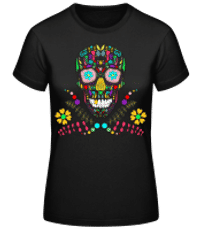 Crâne Coloré - T-shirt standard Femme - Noir - Devant