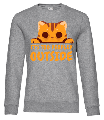 Cute Cat Too Peopley Outside - Frauen Standard Pullover - Grau meliert - Vorne