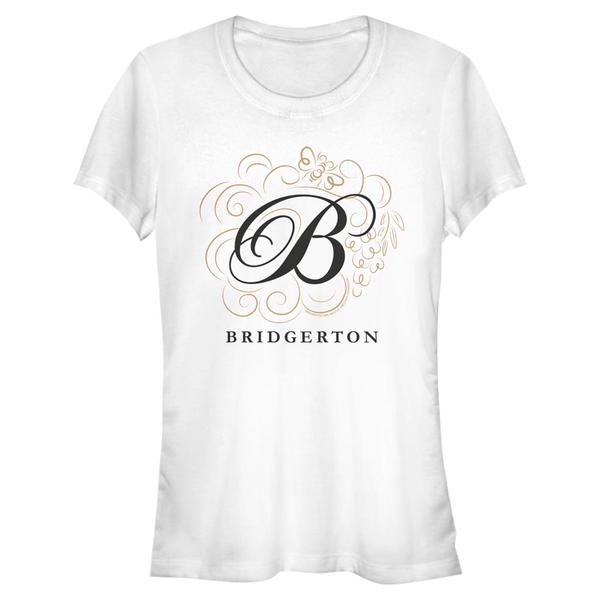 Aperçu: Netflix - La chronique des Bridgerton - Logo B - Femme T-shirt - Blanc - Devant