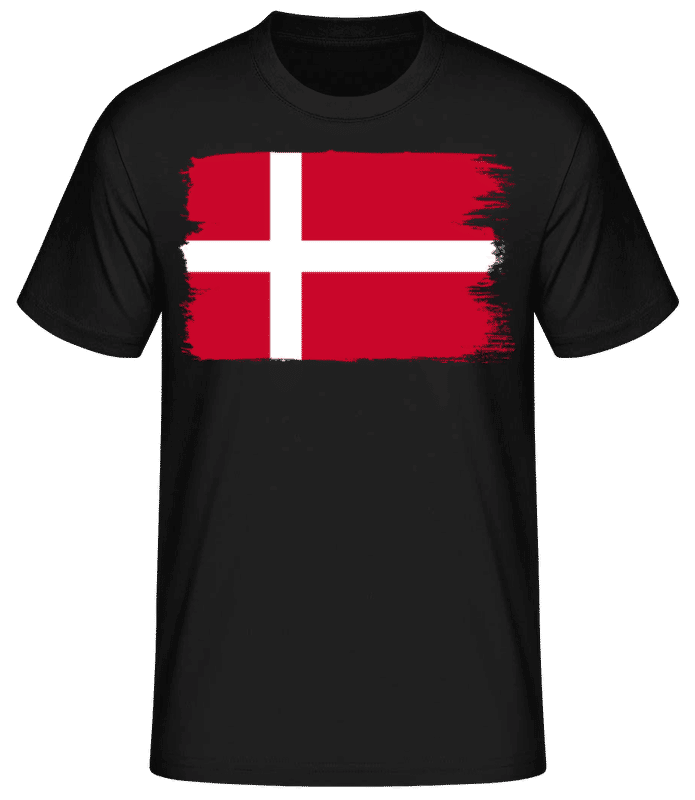 Vorschau: Länder Flagge Dänemark - Männer Basic T-Shirt - Schwarz - Vorne