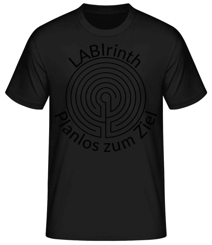 Vorschau: LABIrinth Planlos Zum Ziel - Männer Basic T-Shirt - Schwarz - Vorne