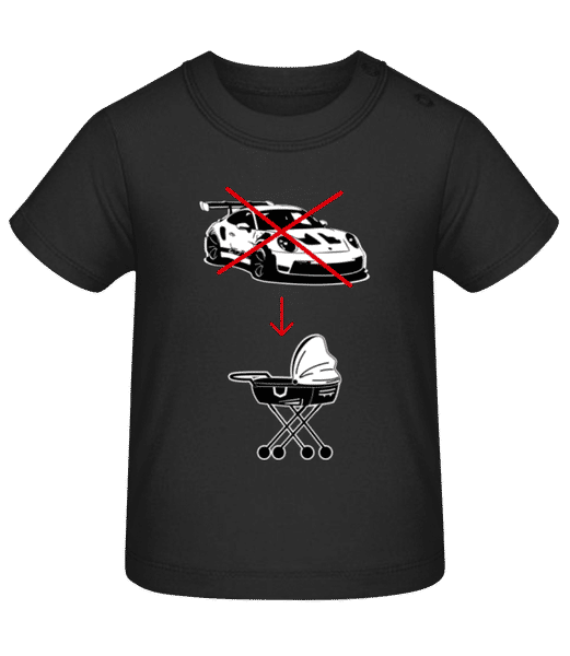 Aperçu: Porsche Vs poussette - T-shirt Bio Bébé - Noir - Devant