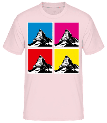 Pop Art Matterhorn - Männer Basic T-Shirt - Rosa - Vorne