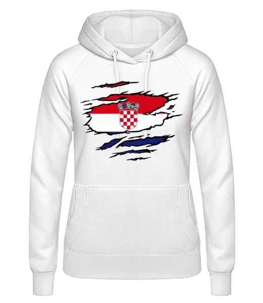 Aperçu: Drapeau mûré Croatie - Sweat à capuche Femme - Blanc - Devant