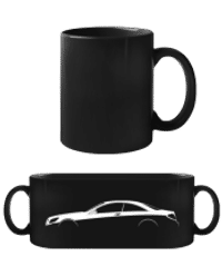 'Mercedes CL C216' Silhouette - Černý hrnek - Černá - Napřed