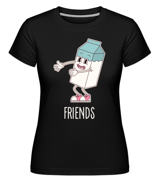 Aperçu: Best Friends Cookie And Milk -  T-shirt Shirtinator femme - Noir - Devant