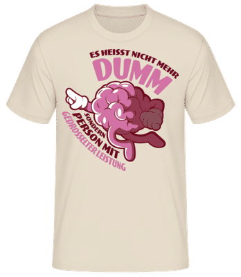 Person Mit Gedrosselter Leistung - Männer Basic T-Shirt - Creme - Vorne